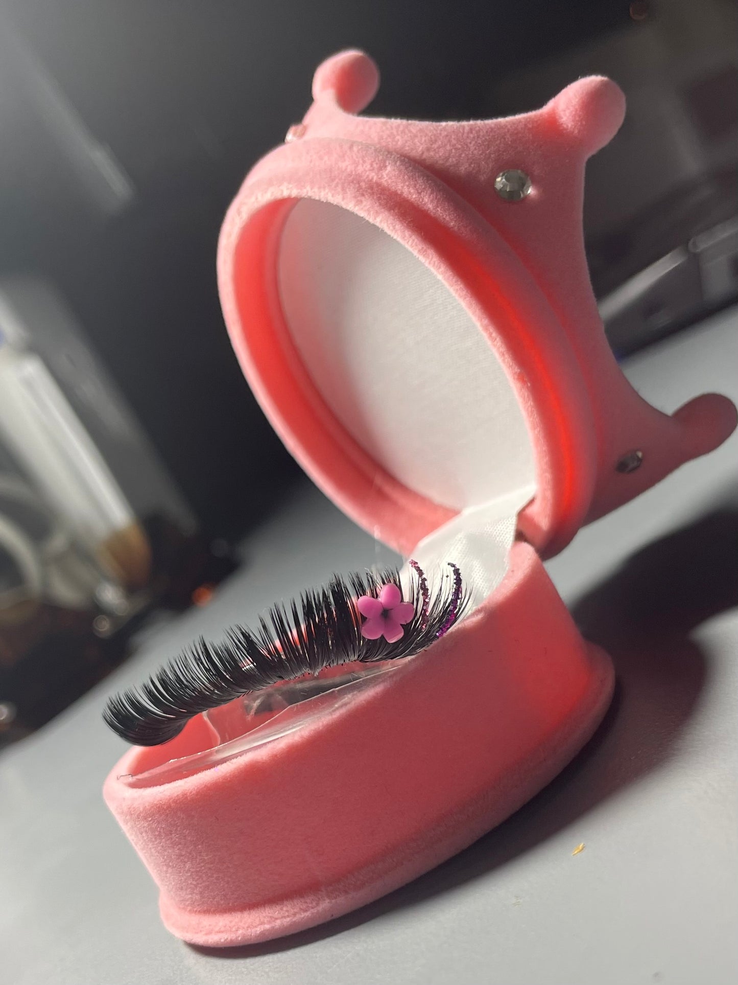 PINK FLOWER LASH SET